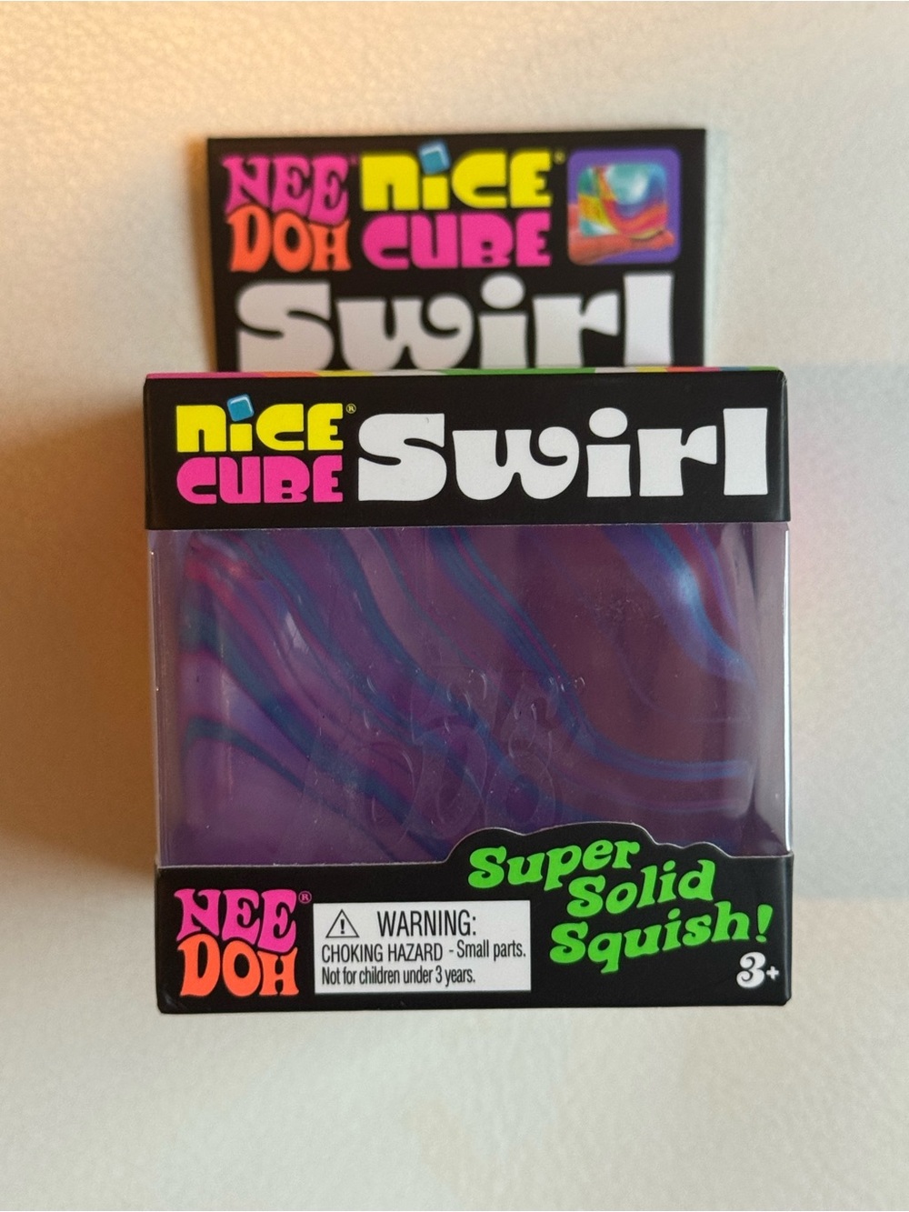 NeeDoh Nice Cube Swirl Blue Pink Purple Squishy Squeeze Toy New SHIPS TODAY!